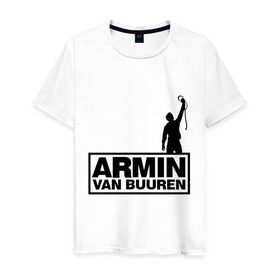 Мужская футболка хлопок с принтом Armin van buuren в Кировске, 100% хлопок | прямой крой, круглый вырез горловины, длина до линии бедер, слегка спущенное плечо. | addicted | buuren | van | аrmin