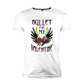 Мужская футболка премиум с принтом Bullet for my Valentine в Кировске, 92% хлопок, 8% лайкра | приталенный силуэт, круглый вырез ворота, длина до линии бедра, короткий рукав | bullet | for | metal | music | my | valentine