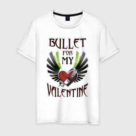 Мужская футболка хлопок с принтом Bullet for my Valentine в Кировске, 100% хлопок | прямой крой, круглый вырез горловины, длина до линии бедер, слегка спущенное плечо. | bullet | for | metal | music | my | valentine