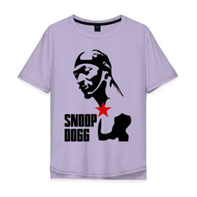 Мужская футболка хлопок Oversize с принтом Snoop Dogg в Кировске, 100% хлопок | свободный крой, круглый ворот, “спинка” длиннее передней части | dogg | snoop | дог | снуп