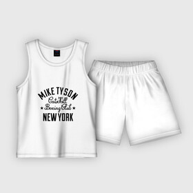 Детская пижама с шортами хлопок с принтом Mike Tyson CatsKill Boxing Club в Кировске,  |  | boxing | catskill | club | mike | new | tyson | york | бокс | йорк | клуб | майк | нью | тайсон