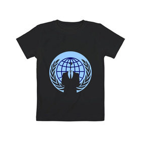 Детская футболка хлопок с принтом Anonymous в Кировске, 100% хлопок | круглый вырез горловины, полуприлегающий силуэт, длина до линии бедер | anonimous | unknown | аноним | неизвестный | пиджак
