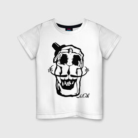 Детская футболка хлопок с принтом Череп из девушек Дали в Кировске, 100% хлопок | круглый вырез горловины, полуприлегающий силуэт, длина до линии бедер | дали | девушка | тело | фигура | череп