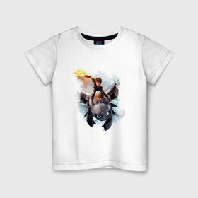 Детская футболка хлопок с принтом Как приручить дракона в Кировске, 100% хлопок | круглый вырез горловины, полуприлегающий силуэт, длина до линии бедер | дракон | как приручить дракона | мультфильм