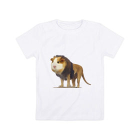 Детская футболка хлопок с принтом Свинолев в Кировске, 100% хлопок | круглый вырез горловины, полуприлегающий силуэт, длина до линии бедер | swag | лев | морская | свинка | свэг