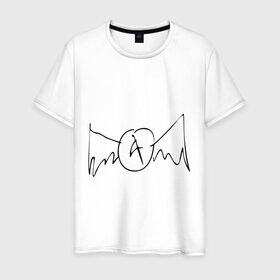 Мужская футболка хлопок с принтом Aerosmith (draw logo) в Кировске, 100% хлопок | прямой крой, круглый вырез горловины, длина до линии бедер, слегка спущенное плечо. | aerosmith | draw | logo | логотип | рисованный