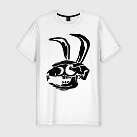 Мужская футболка премиум с принтом Дохлый кролик в Кировске, 92% хлопок, 8% лайкра | приталенный силуэт, круглый вырез ворота, длина до линии бедра, короткий рукав | Тематика изображения на принте: скелет