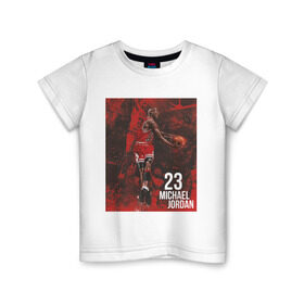 Детская футболка хлопок с принтом Jordan Michael в Кировске, 100% хлопок | круглый вырез горловины, полуприлегающий силуэт, длина до линии бедер | Тематика изображения на принте: jordan