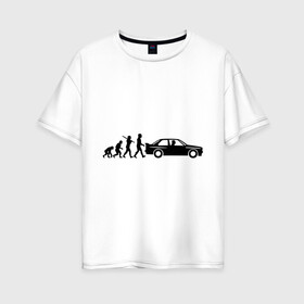Женская футболка хлопок Oversize с принтом Бмв эволюция в Кировске, 100% хлопок | свободный крой, круглый ворот, спущенный рукав, длина до линии бедер
 | bmw | evolution | автомобиль | бмв | развитие | эволюция