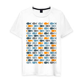 Мужская футболка хлопок с принтом Рыбки в Кировске, 100% хлопок | прямой крой, круглый вырез горловины, длина до линии бедер, слегка спущенное плечо. | рыба | рыбалка | туризм