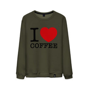 Мужской свитшот хлопок с принтом I love coffee в Кировске, 100% хлопок |  | Тематика изображения на принте: coffee | heart | love | кофе | люблю | сердце
