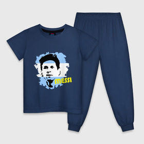 Детская пижама хлопок с принтом Месси (Messi) в Кировске, 100% хлопок |  брюки и футболка прямого кроя, без карманов, на брюках мягкая резинка на поясе и по низу штанин
 | argentina | football | lionel | messi | аргентина | футбол