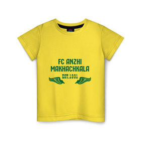 Детская футболка хлопок с принтом Anzhi Makhachkala в Кировске, 100% хлопок | круглый вырез горловины, полуприлегающий силуэт, длина до линии бедер | Тематика изображения на принте: анжи