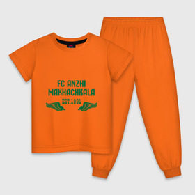 Детская пижама хлопок с принтом Anzhi Makhachkala в Кировске, 100% хлопок |  брюки и футболка прямого кроя, без карманов, на брюках мягкая резинка на поясе и по низу штанин
 | анжи
