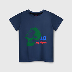Детская футболка хлопок с принтом Неймар (Neymar) в Кировске, 100% хлопок | круглый вырез горловины, полуприлегающий силуэт, длина до линии бедер | Тематика изображения на принте: неймар