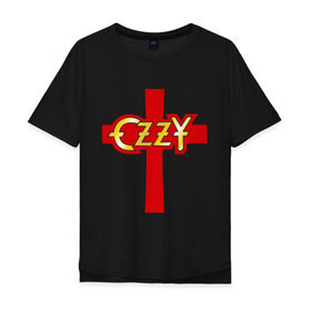 Мужская футболка хлопок Oversize с принтом Ozzy Osbourne (Оззи Осборн) в Кировске, 100% хлопок | свободный крой, круглый ворот, “спинка” длиннее передней части | 