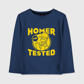 Детский лонгслив хлопок с принтом Homer tested в Кировске, 100% хлопок | круглый вырез горловины, полуприлегающий силуэт, длина до линии бедер | гомер