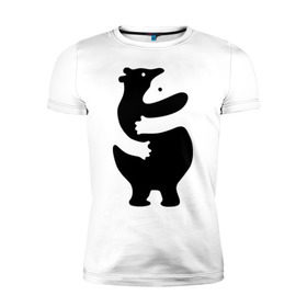 Мужская футболка премиум с принтом Медвежий Инь-Янь в Кировске, 92% хлопок, 8% лайкра | приталенный силуэт, круглый вырез ворота, длина до линии бедра, короткий рукав | медведь | обнимашки | объятия