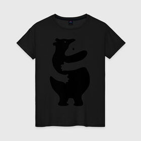 Женская футболка хлопок с принтом Медвежий Инь-Янь в Кировске, 100% хлопок | прямой крой, круглый вырез горловины, длина до линии бедер, слегка спущенное плечо | медведь | обнимашки | объятия