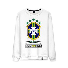 Мужской свитшот хлопок с принтом Сборная Бразилии по футболу в Кировске, 100% хлопок |  | brazzers | бразилия