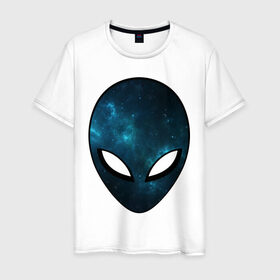Мужская футболка хлопок с принтом Инопланетный разум в Кировске, 100% хлопок | прямой крой, круглый вырез горловины, длина до линии бедер, слегка спущенное плечо. | астронавт | галактика | голова | звезды | инопланетянин | космос | пришелец