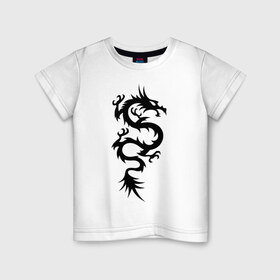 Детская футболка хлопок с принтом Разъярённый дракон в Кировске, 100% хлопок | круглый вырез горловины, полуприлегающий силуэт, длина до линии бедер | dragon | furious | tattoo | дракон | разъярённый | тату