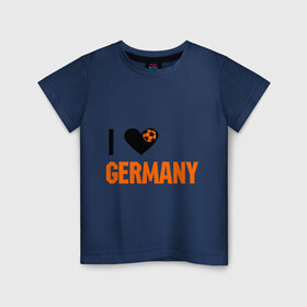 Детская футболка хлопок с принтом I love Germany в Кировске, 100% хлопок | круглый вырез горловины, полуприлегающий силуэт, длина до линии бедер | Тематика изображения на принте: deutsch | football | germany | heart | love | германия | люблю | мяч | сердце | футбол