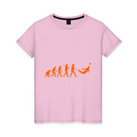 Женская футболка хлопок с принтом Van Persie evolution в Кировске, 100% хлопок | прямой крой, круглый вырез горловины, длина до линии бедер, слегка спущенное плечо | мяч | спорт | футбол | эволюция
