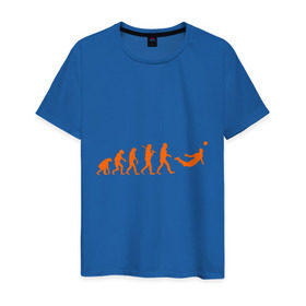 Мужская футболка хлопок с принтом Van Persie evolution в Кировске, 100% хлопок | прямой крой, круглый вырез горловины, длина до линии бедер, слегка спущенное плечо. | мяч | спорт | футбол | эволюция