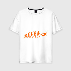 Женская футболка хлопок Oversize с принтом Van Persie evolution в Кировске, 100% хлопок | свободный крой, круглый ворот, спущенный рукав, длина до линии бедер
 | мяч | спорт | футбол | эволюция