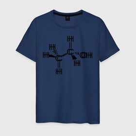 Мужская футболка хлопок с принтом Химическая формула спирт в Кировске, 100% хлопок | прямой крой, круглый вырез горловины, длина до линии бедер, слегка спущенное плечо. | спирт | формула | химия