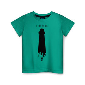 Детская футболка хлопок с принтом Биошок маяк в Кировске, 100% хлопок | круглый вырез горловины, полуприлегающий силуэт, длина до линии бедер | bioshock | burial at sea | биошок | большой папочка | букер | сестренки | элизабет