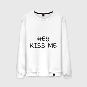 Мужской свитшот хлопок с принтом Hey kiss me в Кировске, 100% хлопок |  | hey | kiss | love | me | девушка | любовь | меня | пара | парень | поцелуй | романтика | ты | эй