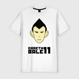 Мужская футболка премиум с принтом Gareth Bale (карикатура) в Кировске, 92% хлопок, 8% лайкра | приталенный силуэт, круглый вырез ворота, длина до линии бедра, короткий рукав | 