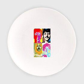 Тарелка с принтом The Beatles в Кировске, фарфор | диаметр - 210 мм
диаметр для нанесения принта - 120 мм | 