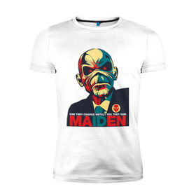 Мужская футболка премиум с принтом Iron Maiden в Кировске, 92% хлопок, 8% лайкра | приталенный силуэт, круглый вырез ворота, длина до линии бедра, короткий рукав | iron maiden