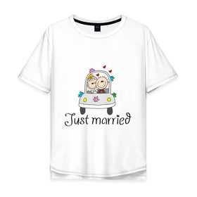 Мужская футболка хлопок Oversize с принтом Женатики в Кировске, 100% хлопок | свободный крой, круглый ворот, “спинка” длиннее передней части | брак | жена | женатики | жених | молодожены | муж | невеста | свадьба