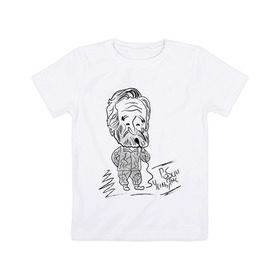 Детская футболка хлопок с принтом Робин Уильямс в Кировске, 100% хлопок | круглый вырез горловины, полуприлегающий силуэт, длина до линии бедер | robin williams | актер | робин уильямс