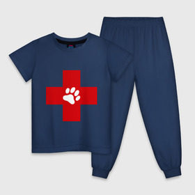 Детская пижама хлопок с принтом Ветеринар в Кировске, 100% хлопок |  брюки и футболка прямого кроя, без карманов, на брюках мягкая резинка на поясе и по низу штанин
 | ветеринар | врач | доктор | красный | крест