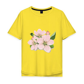 Мужская футболка хлопок Oversize с принтом Цветы (нежность) в Кировске, 100% хлопок | свободный крой, круглый ворот, “спинка” длиннее передней части | 