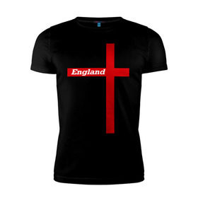 Мужская футболка премиум с принтом Сборная Англии в Кировске, 92% хлопок, 8% лайкра | приталенный силуэт, круглый вырез ворота, длина до линии бедра, короткий рукав | england | англия | сборная | флаг | футбол