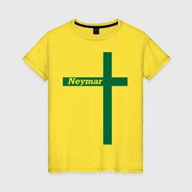 Женская футболка хлопок с принтом Neymar в Кировске, 100% хлопок | прямой крой, круглый вырез горловины, длина до линии бедер, слегка спущенное плечо | бразилия | неймар