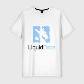 Мужская футболка премиум с принтом Liquid Dota в Кировске, 92% хлопок, 8% лайкра | приталенный силуэт, круглый вырез ворота, длина до линии бедра, короткий рукав | dota | liquid | logo | дота | логотип