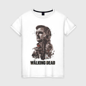 Женская футболка хлопок с принтом Ходячие Мертвецы в Кировске, 100% хлопок | прямой крой, круглый вырез горловины, длина до линии бедер, слегка спущенное плечо | dead | walking | мертвецы | ходячие