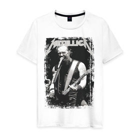 Мужская футболка хлопок с принтом Metallica в Кировске, 100% хлопок | прямой крой, круглый вырез горловины, длина до линии бедер, слегка спущенное плечо. | metallica | металлика