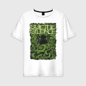 Женская футболка хлопок Oversize с принтом Suicide Silence в Кировске, 100% хлопок | свободный крой, круглый ворот, спущенный рукав, длина до линии бедер
 | silence | suicide