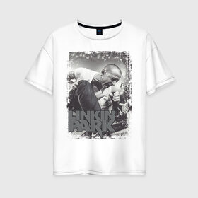 Женская футболка хлопок Oversize с принтом Linkin Park в Кировске, 100% хлопок | свободный крой, круглый ворот, спущенный рукав, длина до линии бедер
 | linkin | park