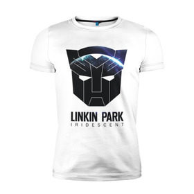Мужская футболка премиум с принтом Linkin Park в Кировске, 92% хлопок, 8% лайкра | приталенный силуэт, круглый вырез ворота, длина до линии бедра, короткий рукав | iridescent | linkin | park | transformers | автоботы | трансформеры