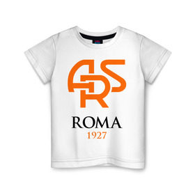Детская футболка хлопок с принтом FC Roma Sign в Кировске, 100% хлопок | круглый вырез горловины, полуприлегающий силуэт, длина до линии бедер | 1927 | ars | club | fc | football | roma | клуб | рим | фк | футбол