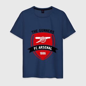 Мужская футболка хлопок с принтом FC Arsenal - The Gunners в Кировске, 100% хлопок | прямой крой, круглый вырез горловины, длина до линии бедер, слегка спущенное плечо. | arsenal | fc | football | gunners | клуб | фк | футбол